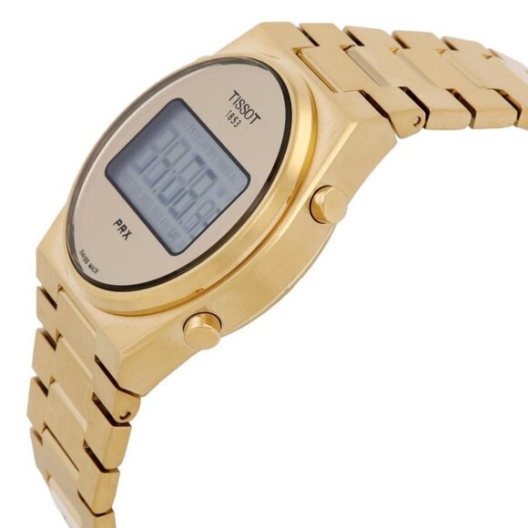 NWT Authentic Tissot PRX Digital Quartz Gold Dial Men's Watch - Picture 2 of 3